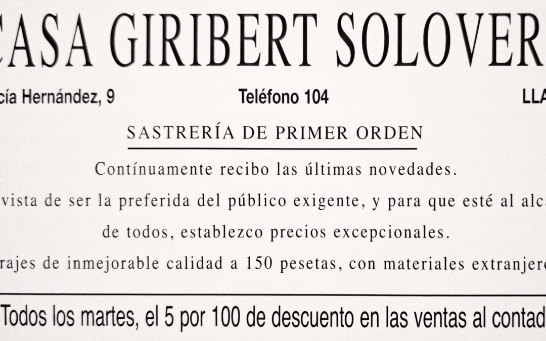 SASTRERÍA GIRIBERT SOLOVERA