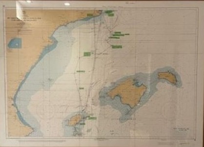 “Navegación por estima” marcada en la carta náutica en mi primera regata “La Ruta de la Sal”