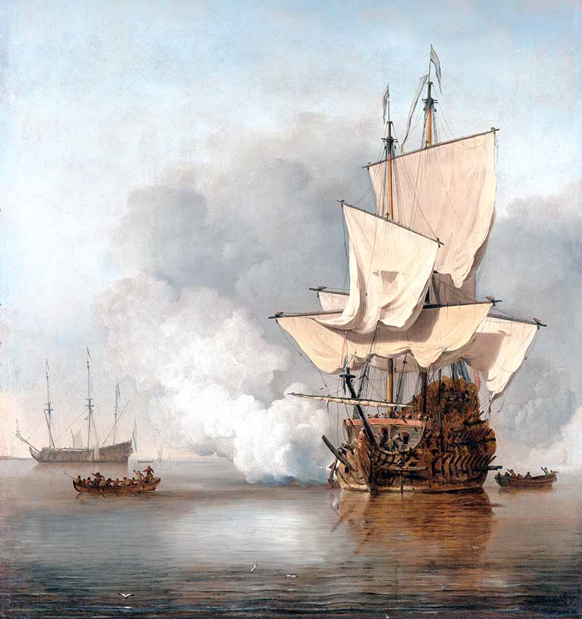 Navio saludando con salvas. (Siglo XVII) (1)