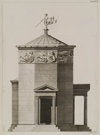 Dibujo de la torre realizado por J Stuart y N Revett en 1762